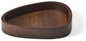 Hnedý dekoratívny drevený úložný box 18x16x3 cm Curve M – LIND DNA