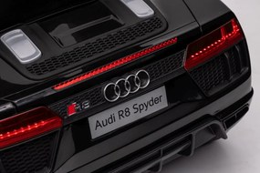 Ramiz Audi R8 Polícia na batérie pre deti + diaľkové ovládanie + EVA + pomalý štart + MP3 LED