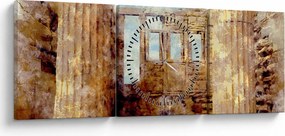 Obraz - Érechthéion, Atény, Grécko (s hodinami) (90x30 cm)