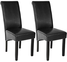 tectake 401293 2 jedálenské stoličky ergonomické, masívne drevo - čierna