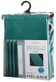 ZATEMŇOVACÍ ZÁVES NA KRÚŽKOCH MELANIE 140X250 CM TYRKYSOVÁ