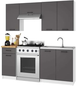 Spodná kuchynská skrinka pod drez OLIWIA S80ZL biela / grafitová / sivá