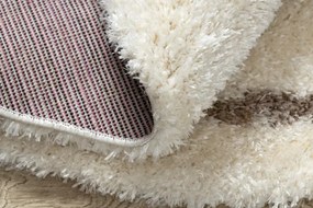 Koberec FLUFFY kruh shaggy kratka, trellis - krém / béžový
