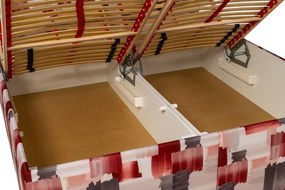 MANŽELSKÁ POSTEĽ S LAMELOVÝM ROŠTOM AMELIE 180X200 CM, 200x180, vínová vzor (č.155)