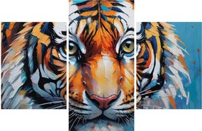 Obraz - Pohľad tigra, maľba (90x60 cm)