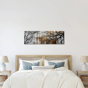 Obraz - Siluety stromov (s hodinami) (90x30 cm)