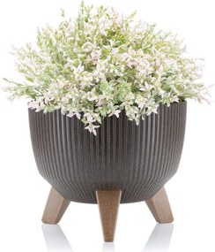 PLASTOVÝ KVETINÁČ ROSA LINEA ECO SADA 2KS 15X24,3 CM+18,3X29,2 CM HNEDÁ