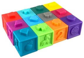 Mäkké farebné edukačné kocky, 12m+