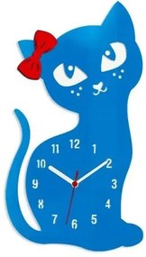 Nástenné hodiny Cat modré