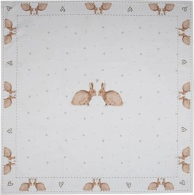 Bavlnený obrus s motívom zajačikov Bunnies in Love - 100*100 cm