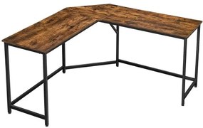 Rustikálny rohový písací stôl v tvare L 149 x 149 x 75 cm