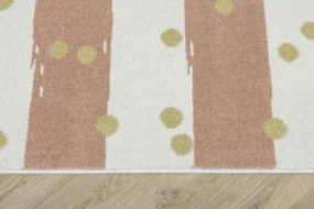 Koberec LIMA M044A krémový / ružový / zlatý polkruh