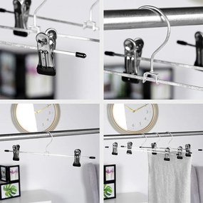 VILDE Kovové vešiaky s klipom na nohavice a sukne, sada 3ks (strieborné)