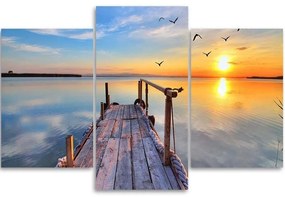 Gario Obraz na plátne Západ slnka pri jazere - 3 dielny Rozmery: 60 x 40 cm