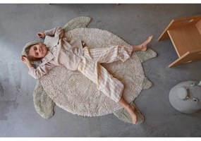 Béžový prateľný ručne tkaný bavlnený detský koberec 110x130 cm Sea Turtle – Lorena Canals
