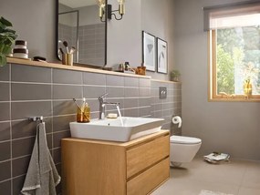 Hansgrohe Rebris E, umývadlová batéria 110 s odtokovou súpravou s tiahlom, CoolStart, EcoSmart, chrómová, HAN-72589000