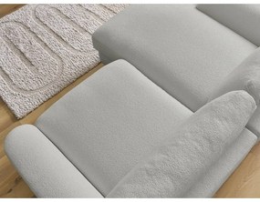 Svetlosivá rohová pohovka z textílie buklé (ľavý roh/s leňoškou) Leonore – Bobochic Paris