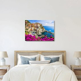 Sklenený obraz - Talianska dedinka Manarola (70x50 cm)