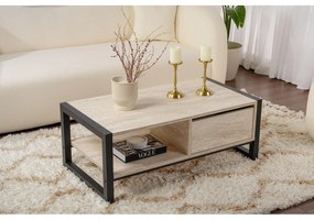 Konferenčný stôl Haldizen - Black, Travertine