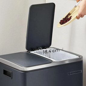 Odpadkový kôš oceľový 2 x 15 l, dymovo sivý