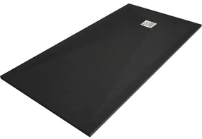 Mexen Stone+, obdĺžniková vanička z minerálneho kompozitu 180 x 70 cm, čierna matná, 44707018
