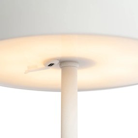 Vonkajšia stolná lampa biela nabíjateľná 3-stupňovo stmievateľná - Keira