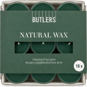 NATURAL WAX Čajové sviečky 18 ks - tm. zelená
