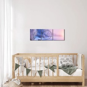 Obraz - Zamrznutá rieka (s hodinami) (90x30 cm)