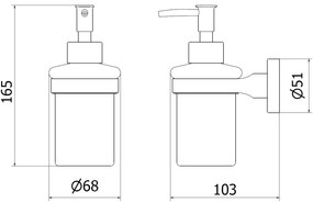 Mexen príslušenstvo, REMO dávkovač mydla, ružová-zlatá, 70507388-60