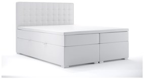 Manželská posteľ Boxspring 180 cm Candy (biela ekokoža) (s úložným priestorom). Akcia -20%. Vlastná spoľahlivá doprava až k Vám domov. 1044185