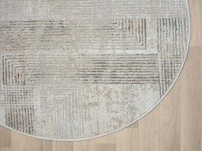 My Flair, Kusový koberec My Way CA60058 creme kruh, 120x120 (priemer) kruh, šedá, chodba / predsieň