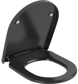 VILLEROY &amp; BOCH Subway 3.0 WC sedátko s poklopom, s funkciou QuickRelease a Softclosing, Ebony, 8M42S1S5