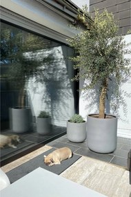 Kvetináč CHICO, sklolaminát, priemer 40 cm, beton design sivý