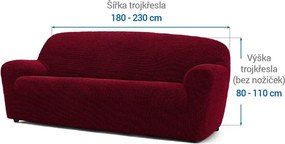 Super strečové poťahy NIAGARA bordó trojkreslo (š. 180 - 230 cm)