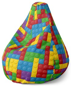 Sablio Sedací vak Pear Farebná stavebnica - 70 x 95 x 15 cm