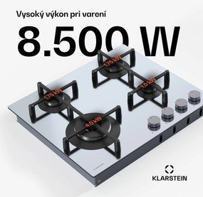 Klarstein Illuminosa 4 plynová varná doska 4-horáková Sabaf horák z nehrdzavejúcej ocele