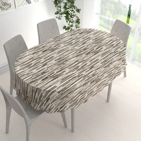 Biante Dekoračný oválny obrus Leona LN-176 Hnedo-béžové pásiky 60x100 cm