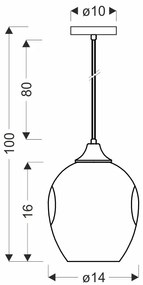 Candellux Čierno-hnedý závesný luster Aspa pre žiarovku E27 31-00583