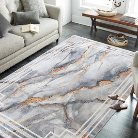 Protišmykový koberec sivej farby so vzorom Šírka: 60 cm | Dĺžka: 100 cm