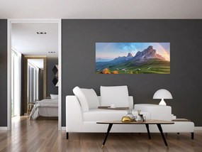 Obraz dúhy nad skaliskami (120x50 cm)