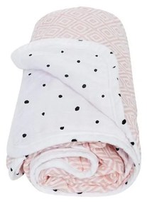 Motherhood MOTHERHOOD - Deka bavlnená mušelínová dvojvrstvová 95x110 cm ružová AG0050