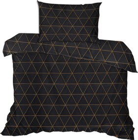XXXLutz POSTEĽNÁ BIELIZEŇ, renforcé, čierna, zlatá, 155/220 cm - Online Only bytové doplnky - 003808012302