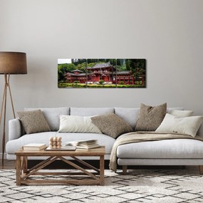 Obraz - Budhistický kláštor (s hodinami) (90x30 cm)