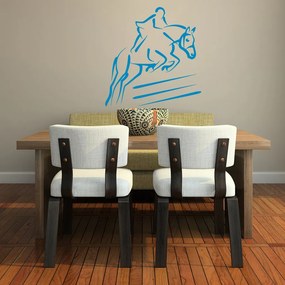 Veselá Stena Samolepka Jazdec na koni Farba: modrá, Veľkosť: 80 x 80 cm