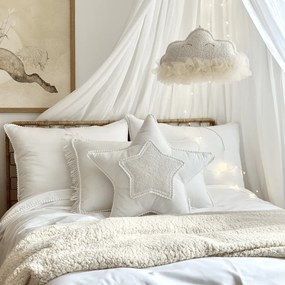 Vankúš hviezda Boho biela 50cm