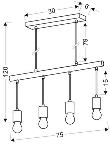 Candellux Závesný luster Izzy pre žiarovku 4x E27 34-77929