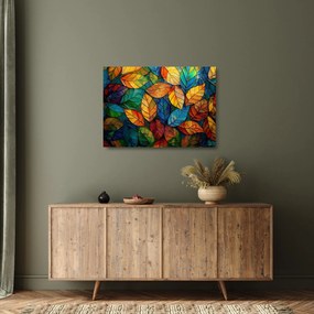 Sklenený obraz - Mozaika z listov (70x50 cm)