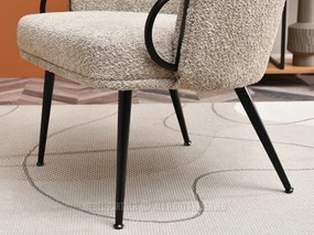 Moderné čalúnené kreslo MISHA béžové + čierne nožičky