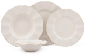 24-dielna jedálenská súprava biela/zlatá/porcelán