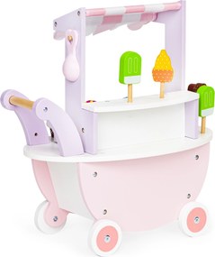 ECOTOYS drevený zmrzlinový vozík pre deti 3+ – 12-dielna magnetická sada